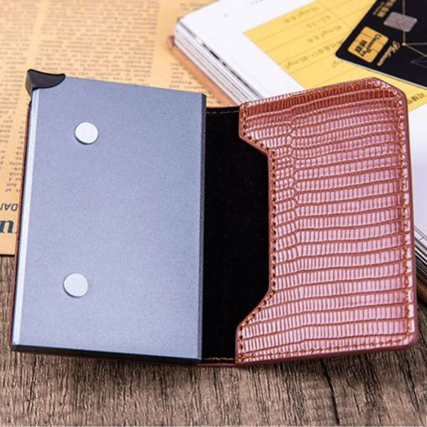 T4U PU Leather Pop-Up Card Holder with RFID Protection &amp; Airtag Holder