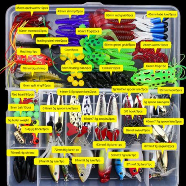 141 Piece Fishing Lure Set with Tackle Box