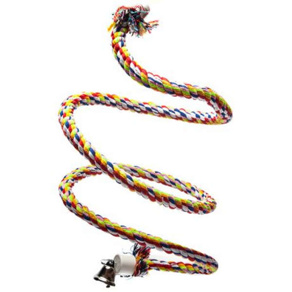 Parrot World Rope Perch Bird Toy with Bell Large