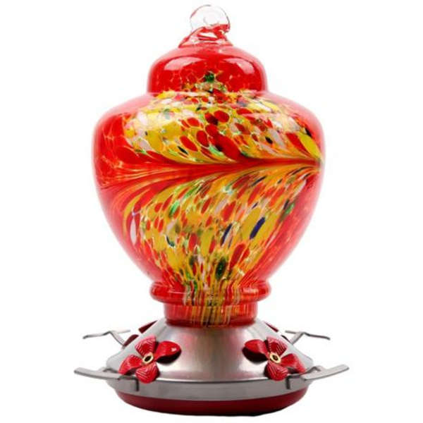 Hand Blown Glass Hummingbird Feeder (1000ML)