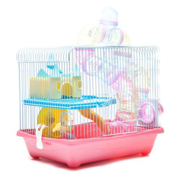 YOUDA Pink Hamster Cage with Accessories (35cm X 31cm X 26cm)