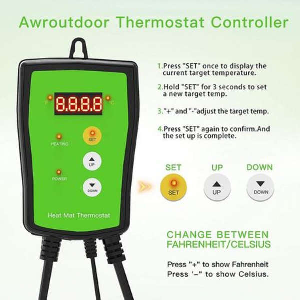Hydroponic Heat Mat Thermostat