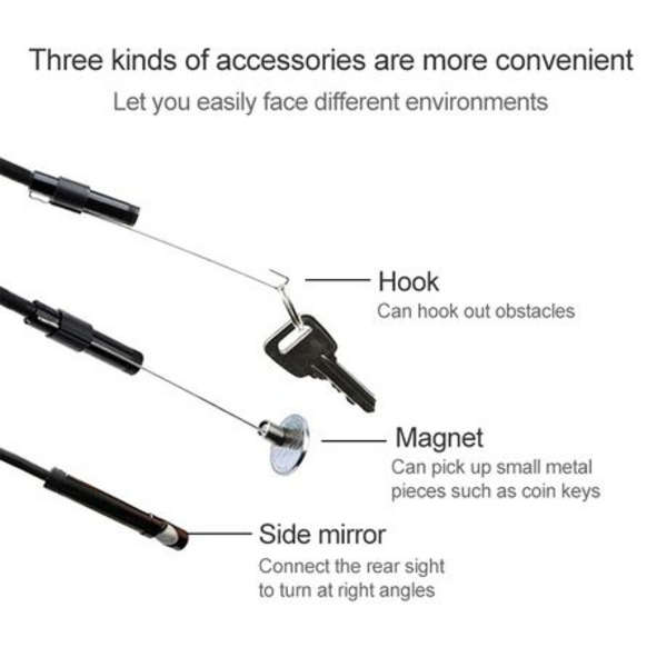 5by5 Waterproof Endoscope/Borescope 8mm Lens,5m Length-Android OTG &amp; Widows