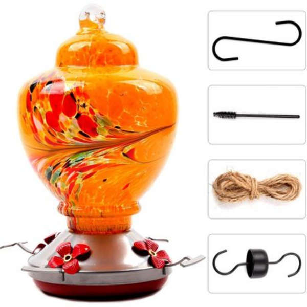 Hand Blown Glass Hummingbird Feeder (1000ML)