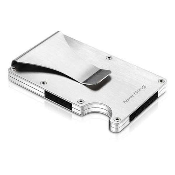 New-Bring Aluminium Minimalist Card Holder &amp; Money Clip RFID Blocking