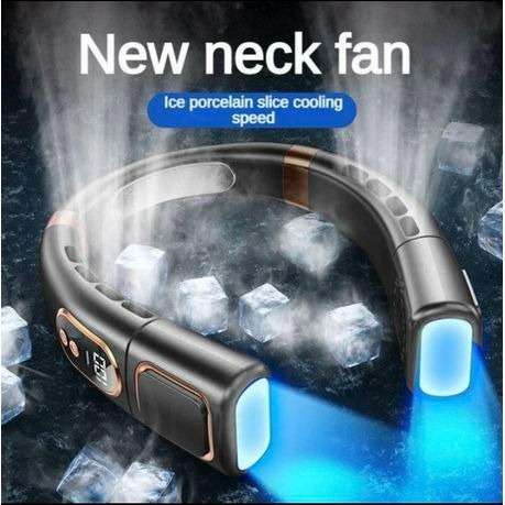 8000mAh 5-Speed Portable Neck Fan - Black