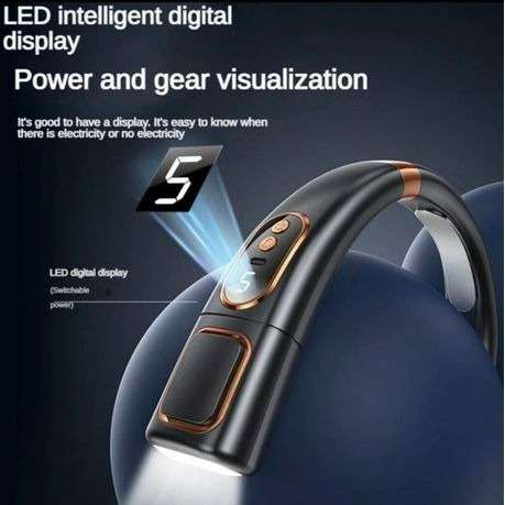 8000mAh 5-Speed Portable Neck Fan - Black