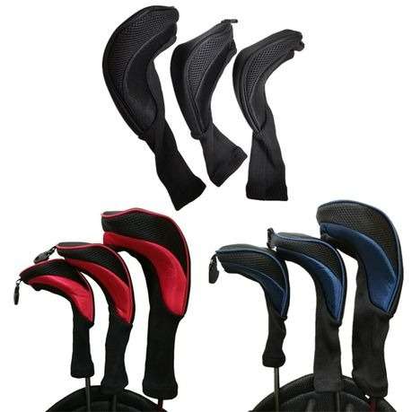 Golf Head Covers 3 Piece - Black, Red