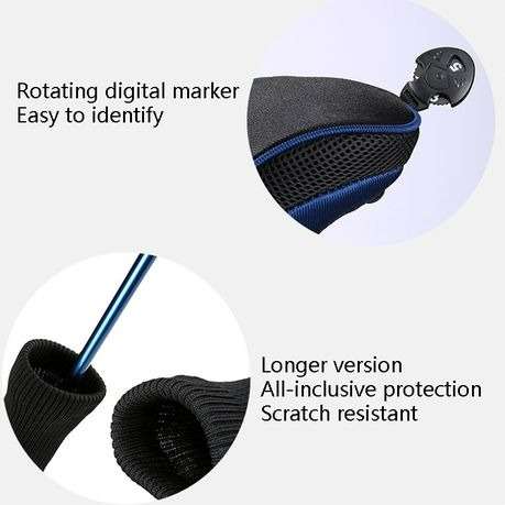 Golf Head Covers 3 Piece - Black, Red