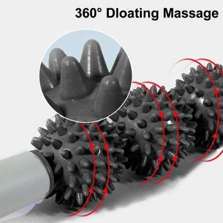 3 In 1 Fitness Pilates Foam Roller Yoga Column Massage Ball Set-Black