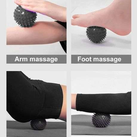 3 In 1 Fitness Pilates Foam Roller Yoga Column Massage Ball Set-Black
