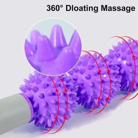 3 In 1 Fitness Pilates Foam Roller Yoga Column Massage Ball Set-Purple