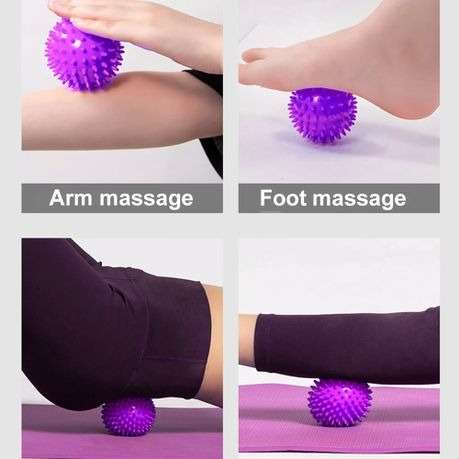 3 In 1 Fitness Pilates Foam Roller Yoga Column Massage Ball Set-Purple