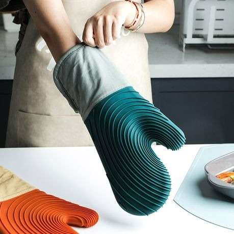 1 Pack Silicone Oven Mitt - Lake Blue