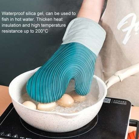 1 Pack Silicone Oven Mitt - Lake Blue