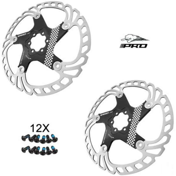 IIIPRO 160mm 6-Bolt Bicycle Floating Disc Brake Rotor - 2 Pack