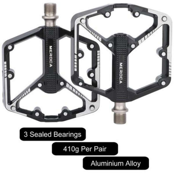 MEROCA Aluminium XL Mountain Bike Pedal (3 Sealed Bearings)