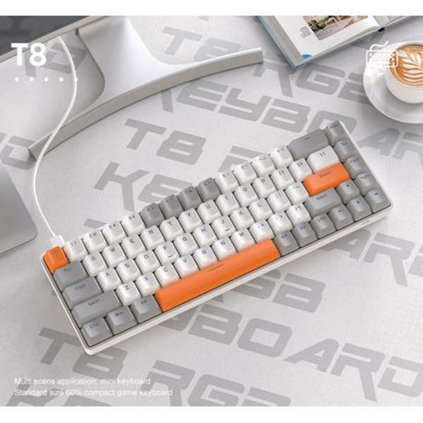 T8 RGB Wired Mechanical Gaming Keyboard Blue Switch - Honey Bee