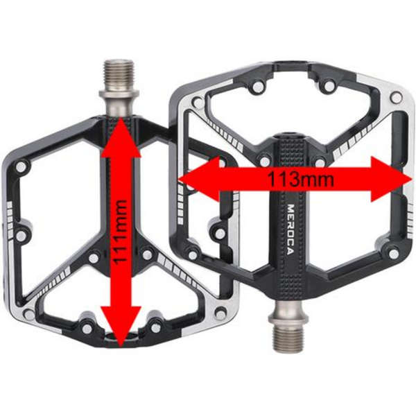 MEROCA Aluminium XL Mountain Bike Pedal (3 Sealed Bearings)