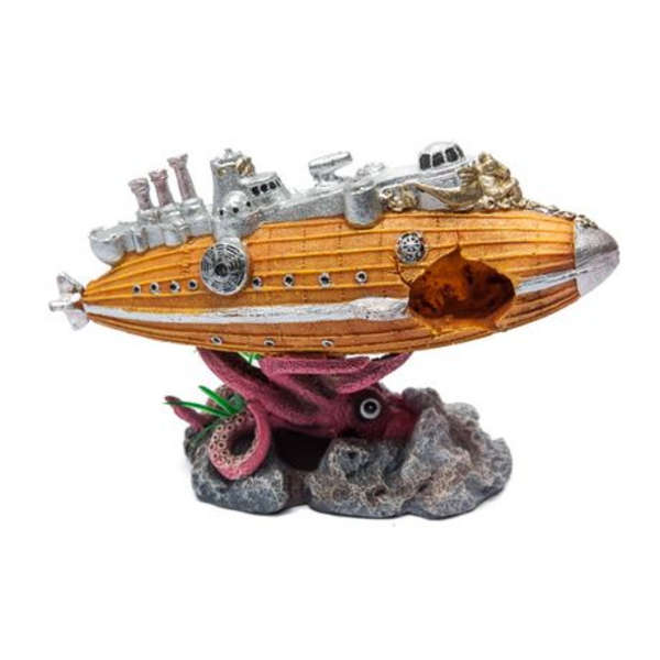 Sunken Submarine Fish Tank/Aquarium Resin Ornament