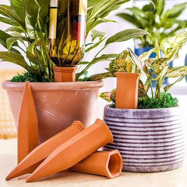 4pcs Ceramic Self-Watering Plant Probes (Terracotta)