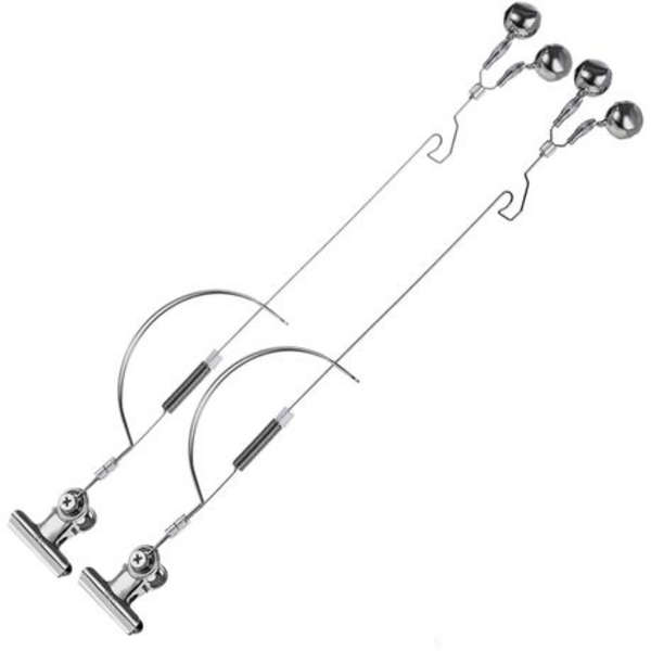 2pcs Stainless Steel Fishing Rod Bell Alarm
