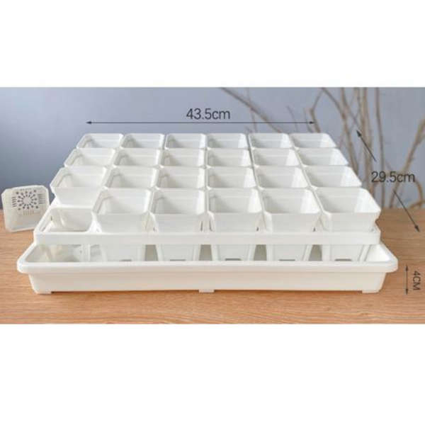 24 Seed Starter Pots with Holder &amp; Drip Tray