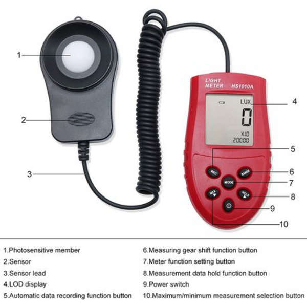 Portable Handheld LCD Digital Light Meter Luxmeter