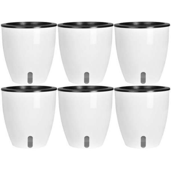 Set Of 6 Self Watering Plant Pots With Water Level indicator Window