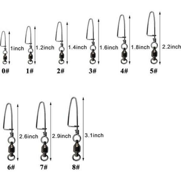 20pcs Ball Bearing Swivel with Coastlock Snap #5