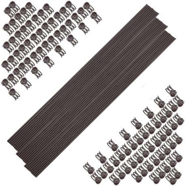30 Plastic Coated Orchid Stakes(90cm) &amp; 100 Clips