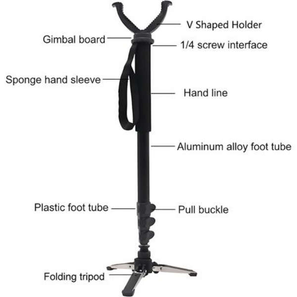 Aluminum Telescoping Shooting Stick with Rotatable Base