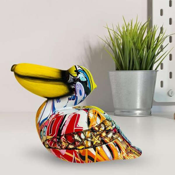 Pelican Resin Ornament - Graffiti - 17x9x13cm