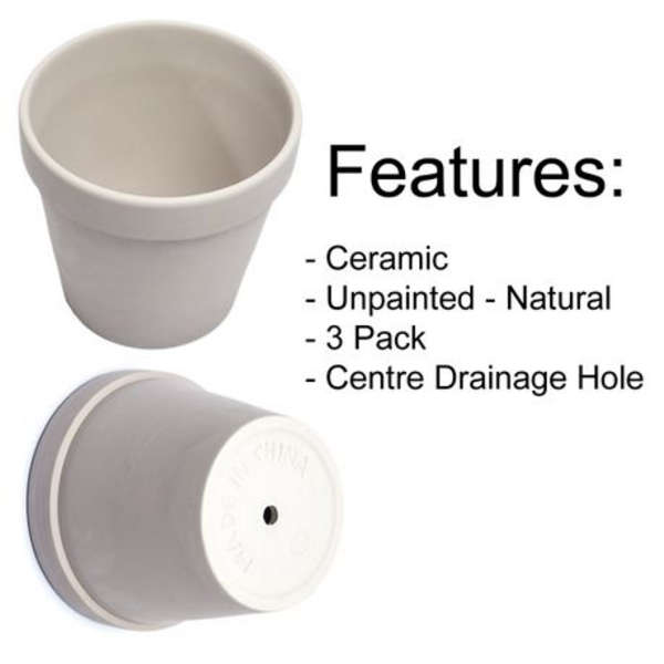 3pcs 20cm Ceramic Pot