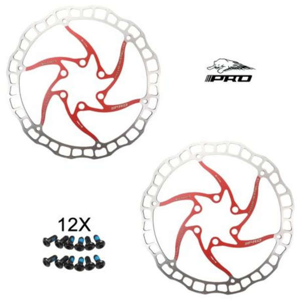 IIIPRO 180mm 6-Bolt Bicycle Disc Brake Rotor (Select Colour) - 2 Pack