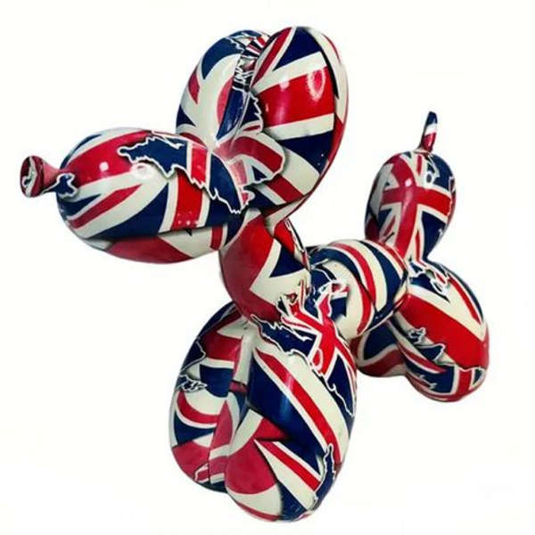 Balloon Dog Resin Ornament - (22x8.8x18cm) - Union Jack