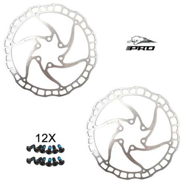 IIIPRO 180mm 6-Bolt Bicycle Disc Brake Rotor (Select Colour) - 2 Pack