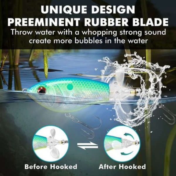 3 Piece Truscend Topwater Fishing Rapala Lure Spinning Tail With BKK Hooks
