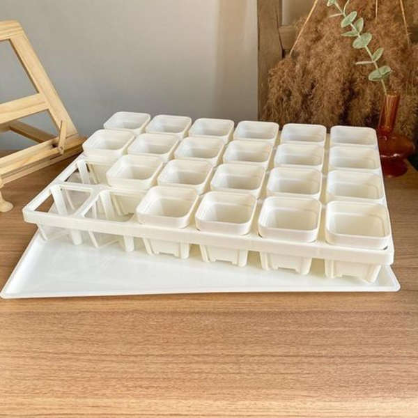 24 Seed Starter Pots with Holder &amp; Drip Tray