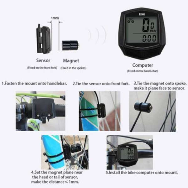 Cycling Computer &amp; Cable Lock Combo