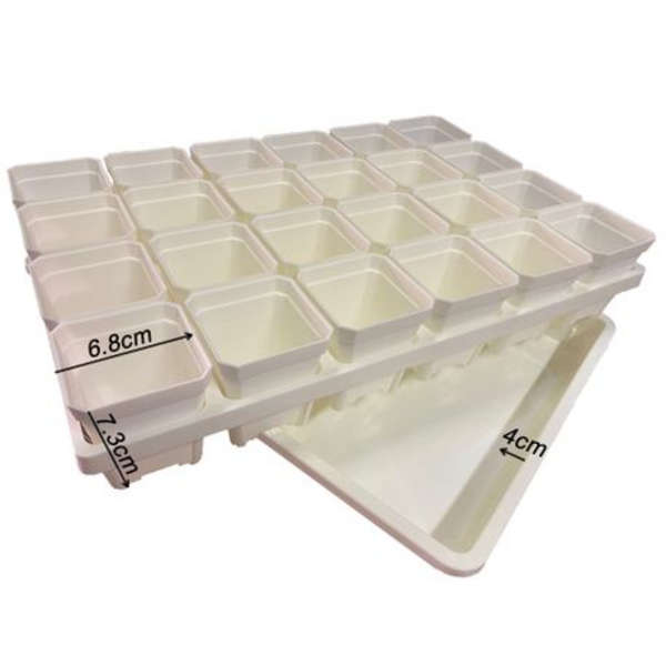 24 Seed Starter Pots with Holder &amp; Drip Tray