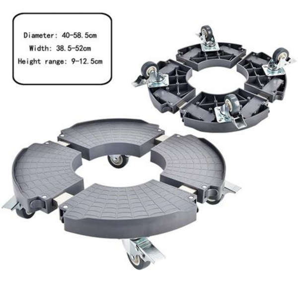 Adjustable, 4 Wheel Plant Caddy (Width 38.5-52CM) Grey