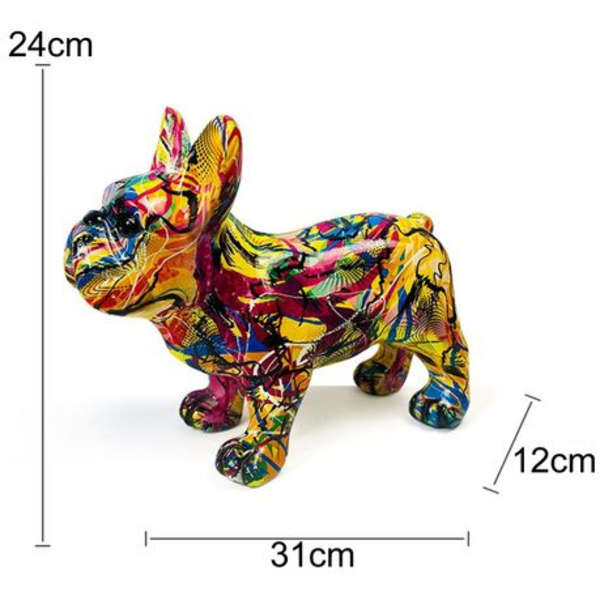 Standing French Bulldog Resin Ornament - 31x24x12cm