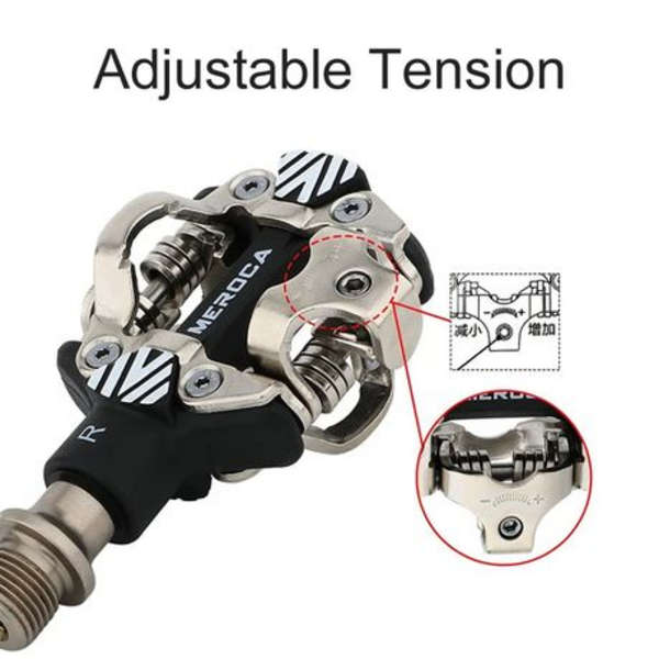 Meroca SPD Mountain Bike Pedals with Cleats (330g)