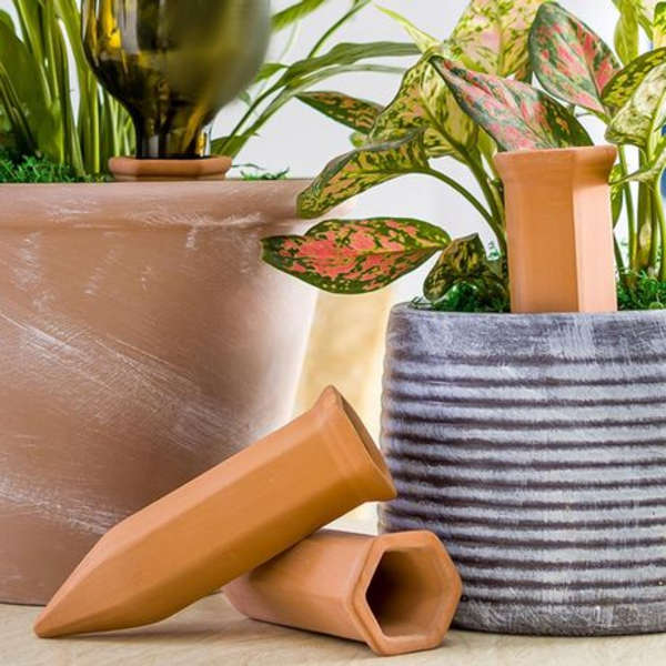 4pcs Ceramic Self-Watering Plant Probes (Terracotta)