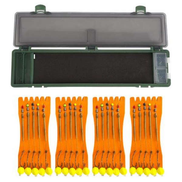 Carp Hair Rig Storage Box with 20 Carp Hair Rigs &amp; 20 Pins