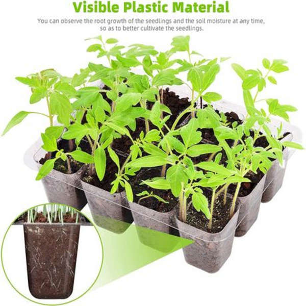 5 Pack - High Dome Seed Starter Tray Kit with Humidity Control Vents