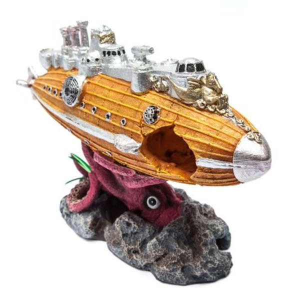Sunken Submarine Fish Tank/Aquarium Resin Ornament