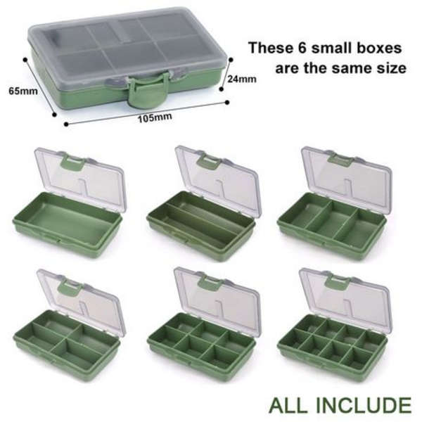 9 Piece Carp Fishing Tackle Box with 2 Rig Holders &amp; 28 Pins