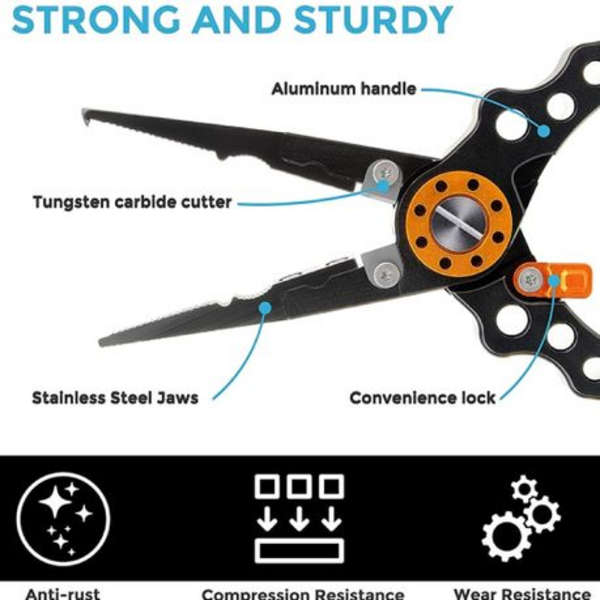 Camping Multi Use Fishing Pliers &amp; Mouth Grip Set of 4